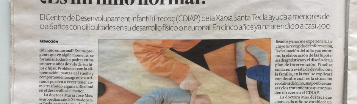 Entrevista sobre neurodesarrollo en Diari de Tarragona