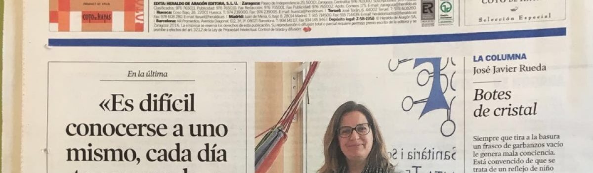 Entrevista en el Heraldo de Aragón 13.5.2016