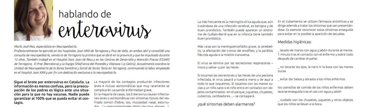 Enterovirus en la revista mum’s – junio 2016